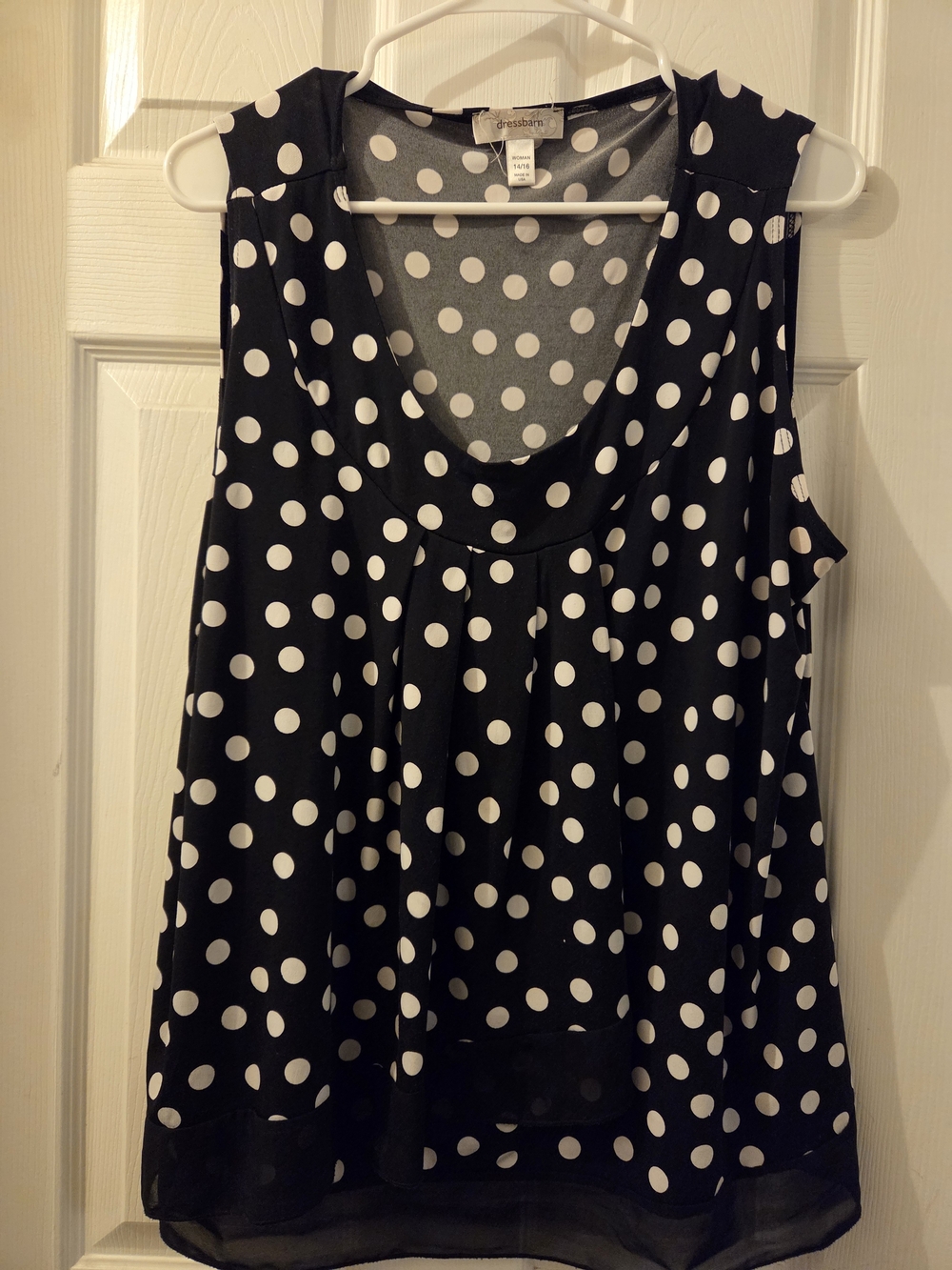 dressbarn Black and White Polka Dot Tank